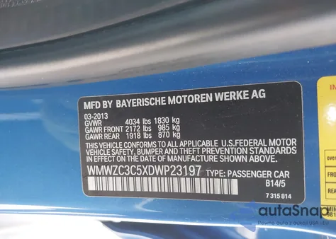 2013 Mini Countryman Cooper S z USA, uszkodzony, nr VIN WMWZC3C5XDWP23197